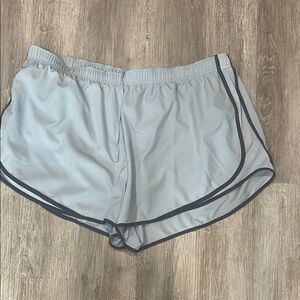 Light Blue Athletic Shorts with Black Trim